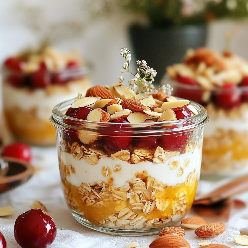 Fluffy Easy Meals Cherry Almond Overnight Oats Delight