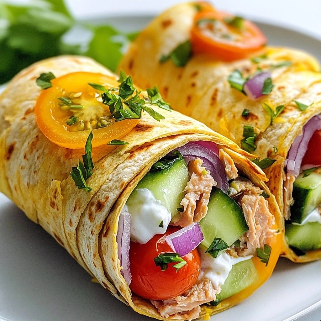 Light Fast Cooking Mediterranean Tuna Wrap Delight