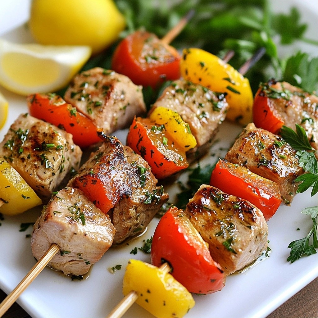 Hearty Fast Cooking Lemon Herb Tuna Skewers Delight