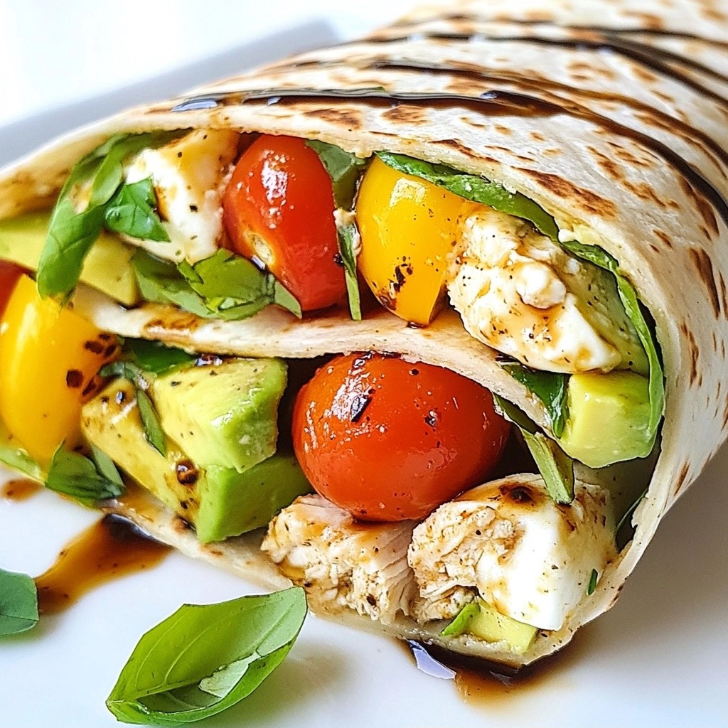Fast Cooking Caprese Chicken Salad Wrap Delight