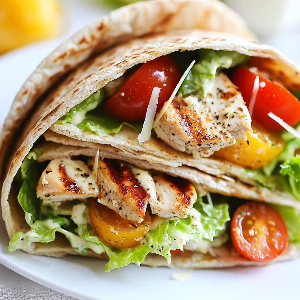 Savory Fast Cooking Chicken Caesar Pita Wraps Easy Meal