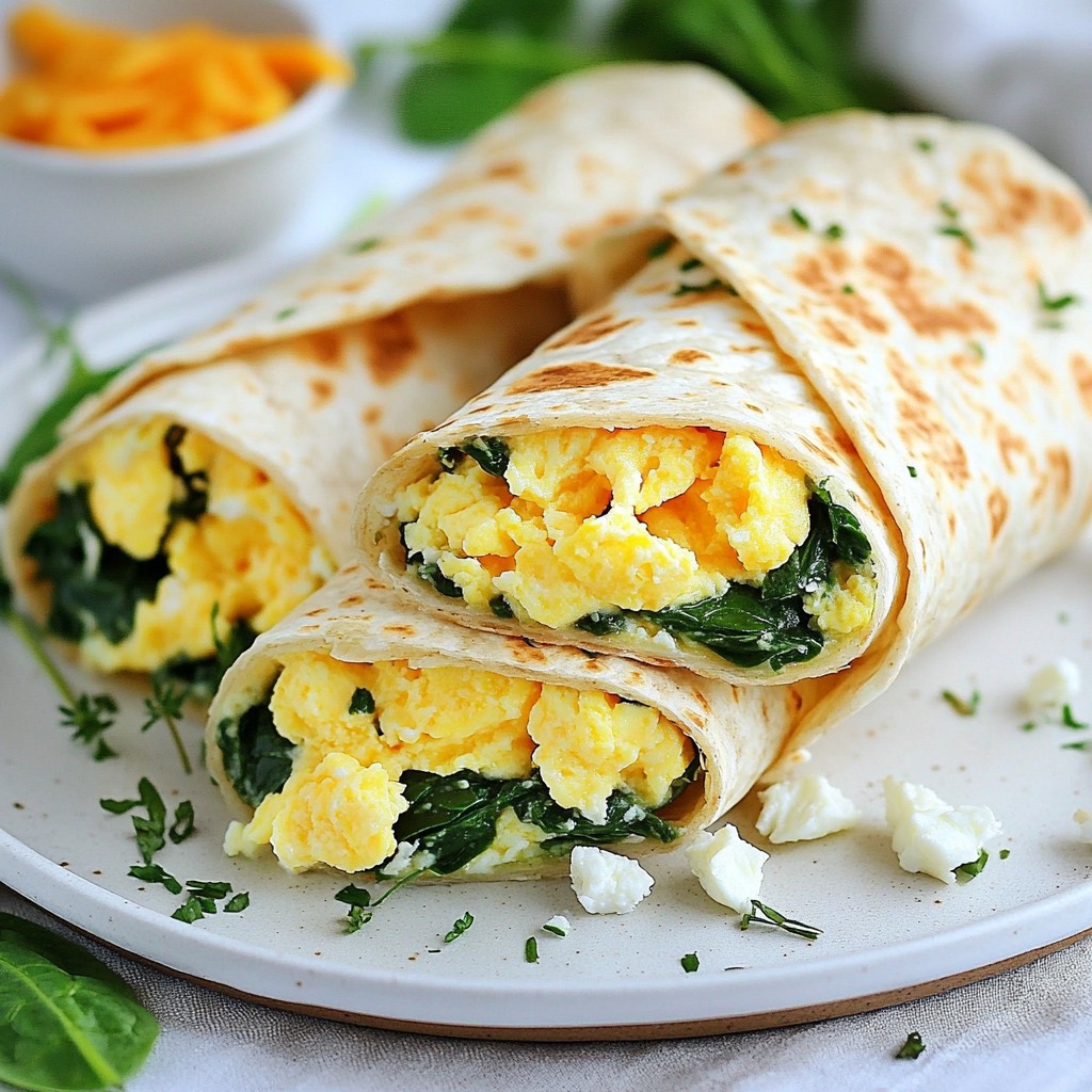 Cheesy Easy Meals Egg and Spinach Wraps Delight