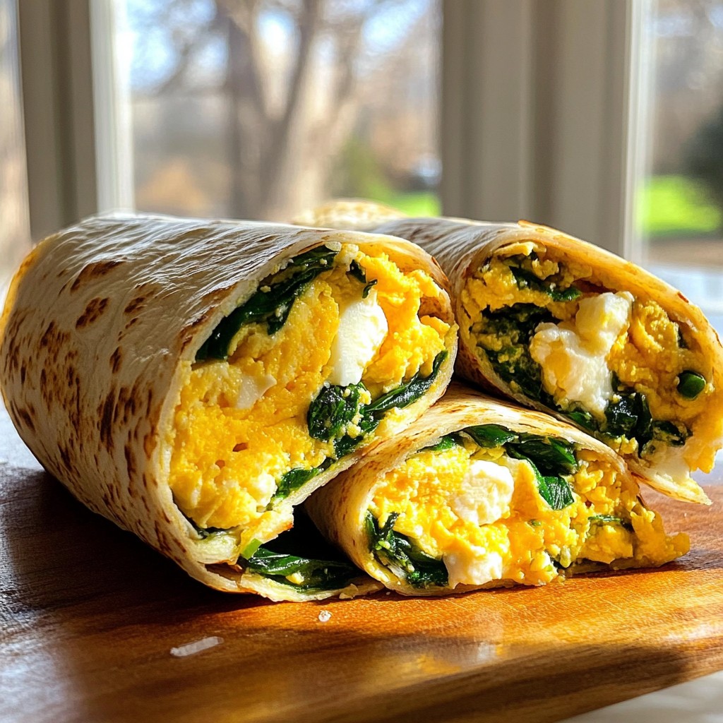 Cheesy Easy Meals Egg and Spinach Wraps Recipe
