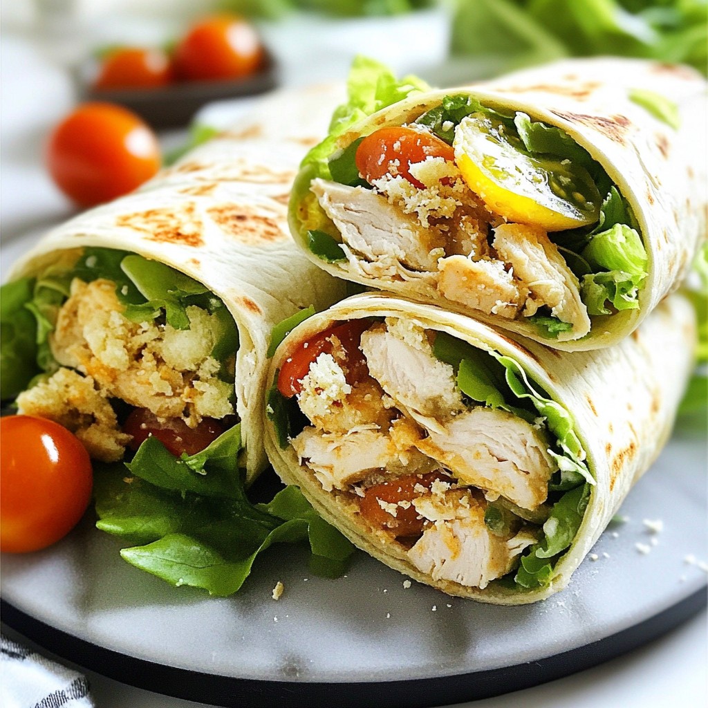 Creamy Fast Cooking Chicken Caesar Wraps Delight