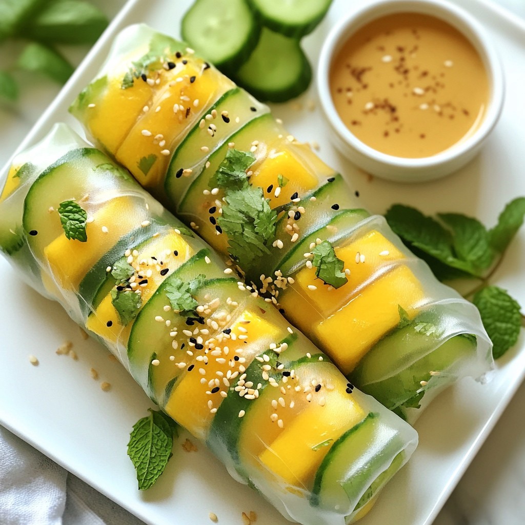 Refreshing Simple Meals Mango Cucumber Summer Rolls