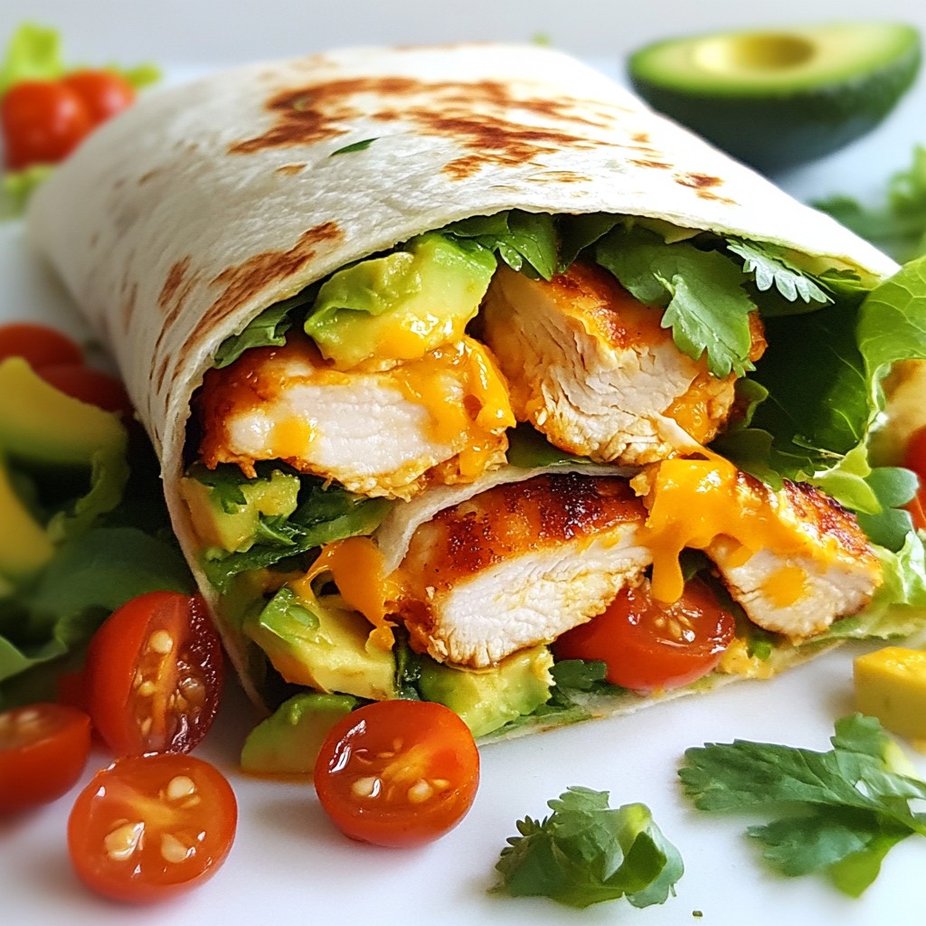 Spicy Fast Cooking Sriracha Chicken Wrap Delight