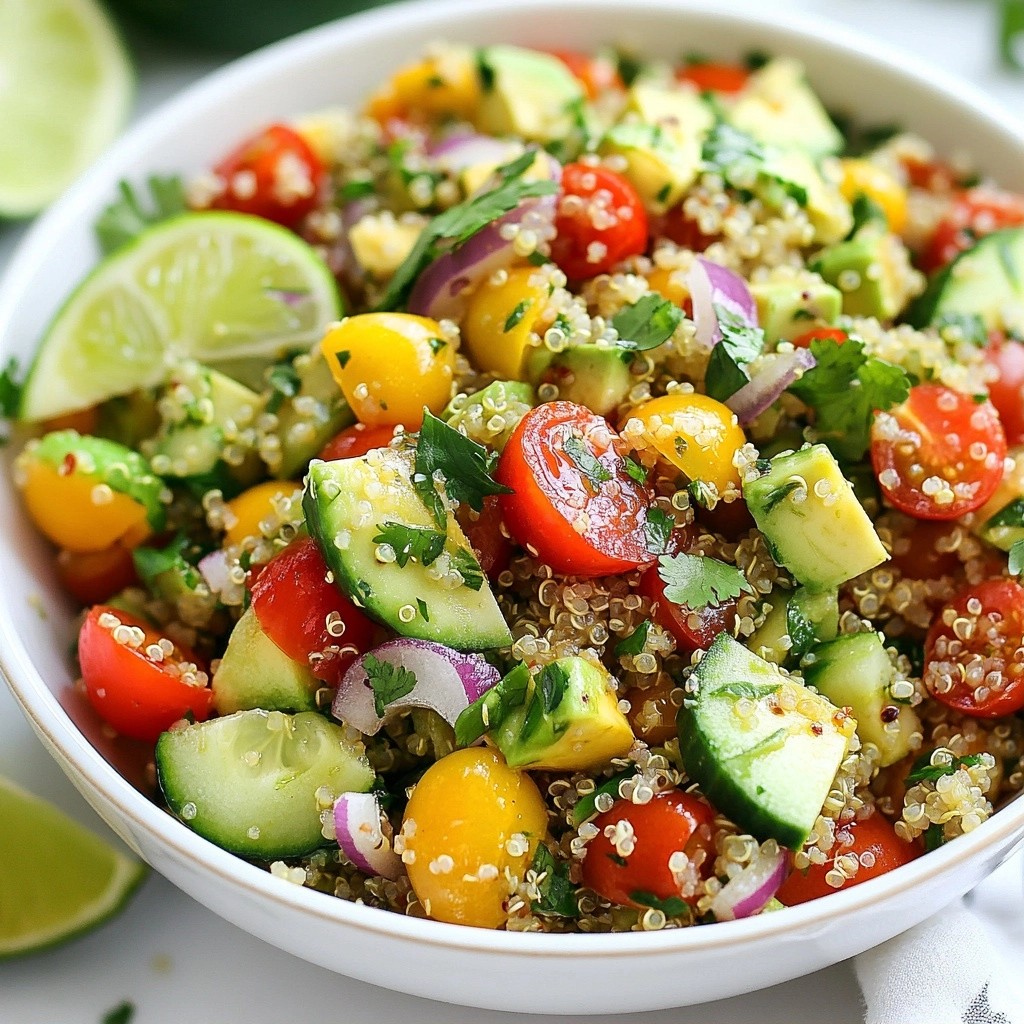 Refreshing Fast Cooking Avocado Quinoa Salad Recipe