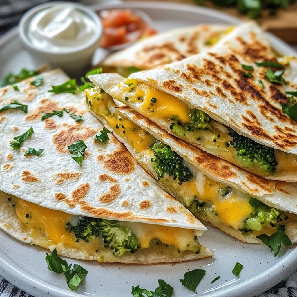 Cheesy 15-Minute Meals Broccoli Cheese Quesadillas