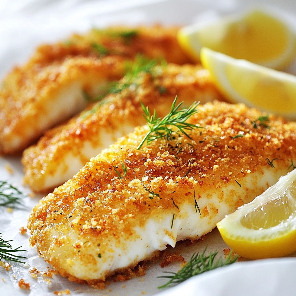 Crispy Fast Cooking Lemon Herb Fish Fillets Recipe