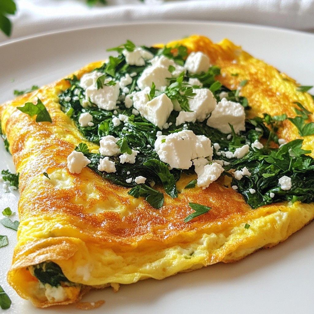 Fluffy Easy Meals Spinach and Feta Omelette Delight