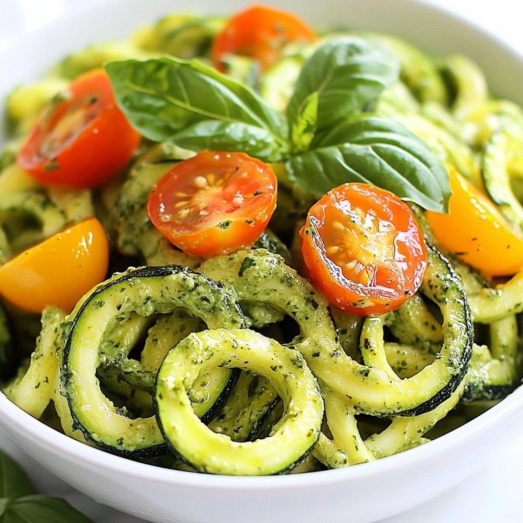 Simple Meals Zucchini Noodles with Pesto Delight