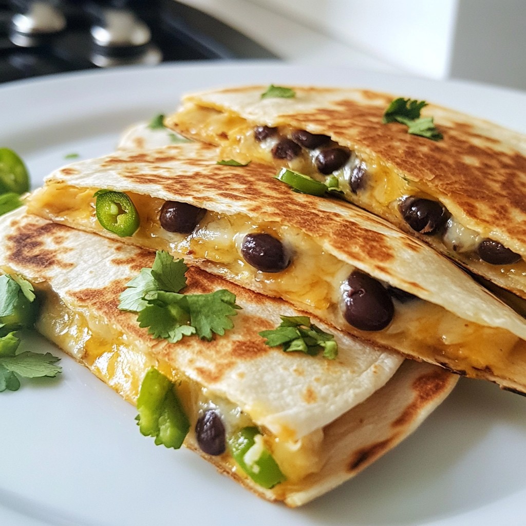 Spicy 5-ingredient Black Bean Quesadillas Recipe