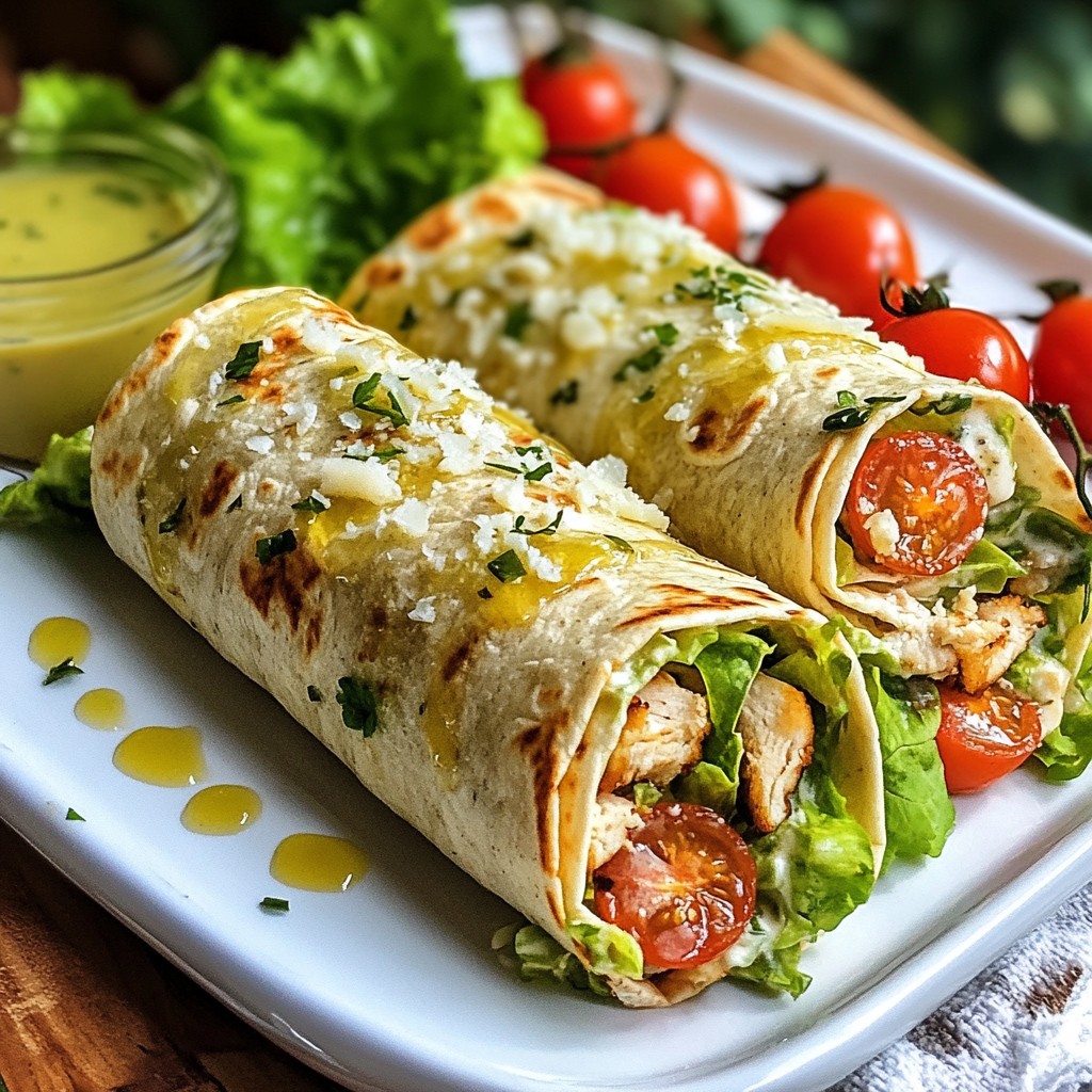 Creamy Fast Cooking Chicken Caesar Wraps Delight