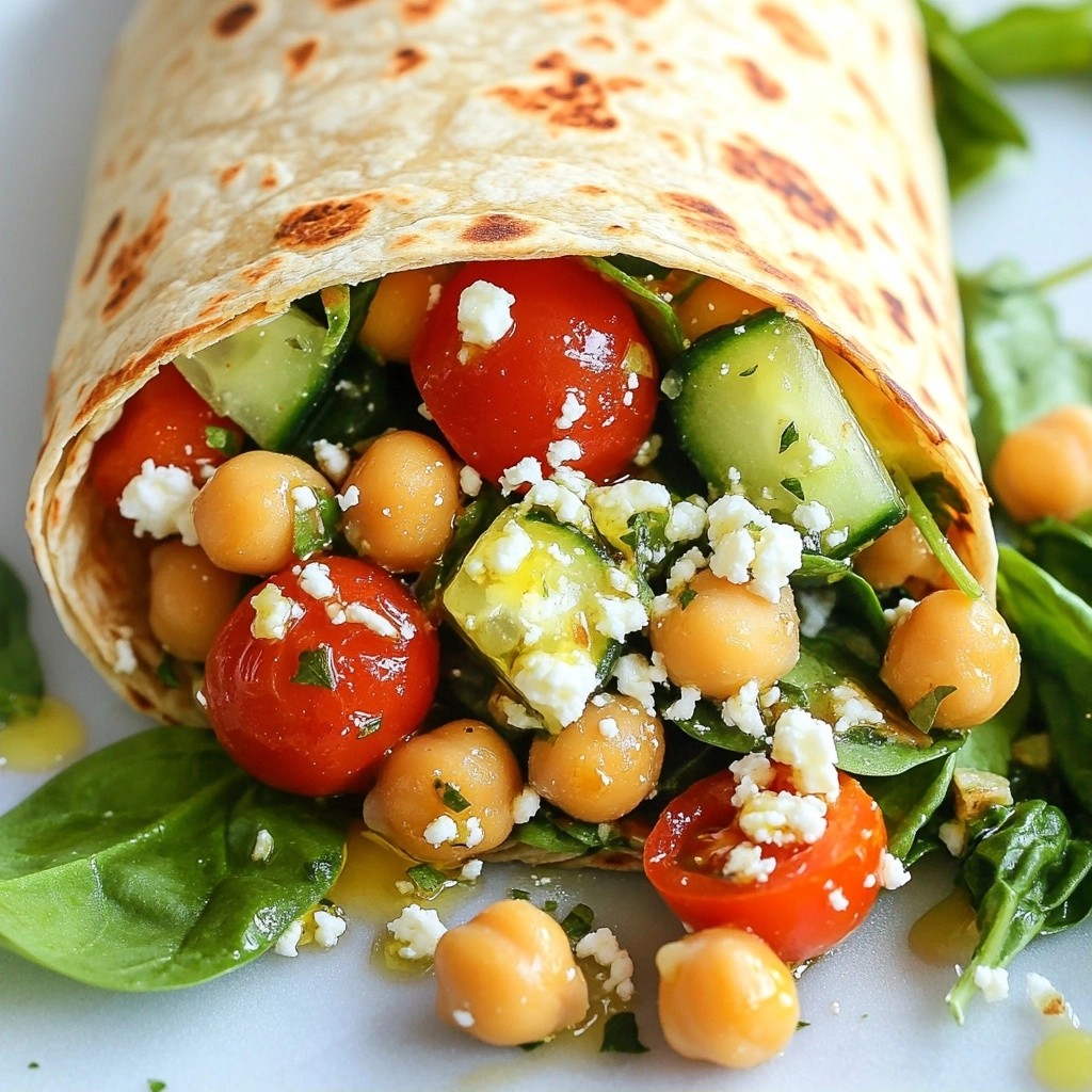 Fast Cooking Greek Chickpea Salad Wrap Delight