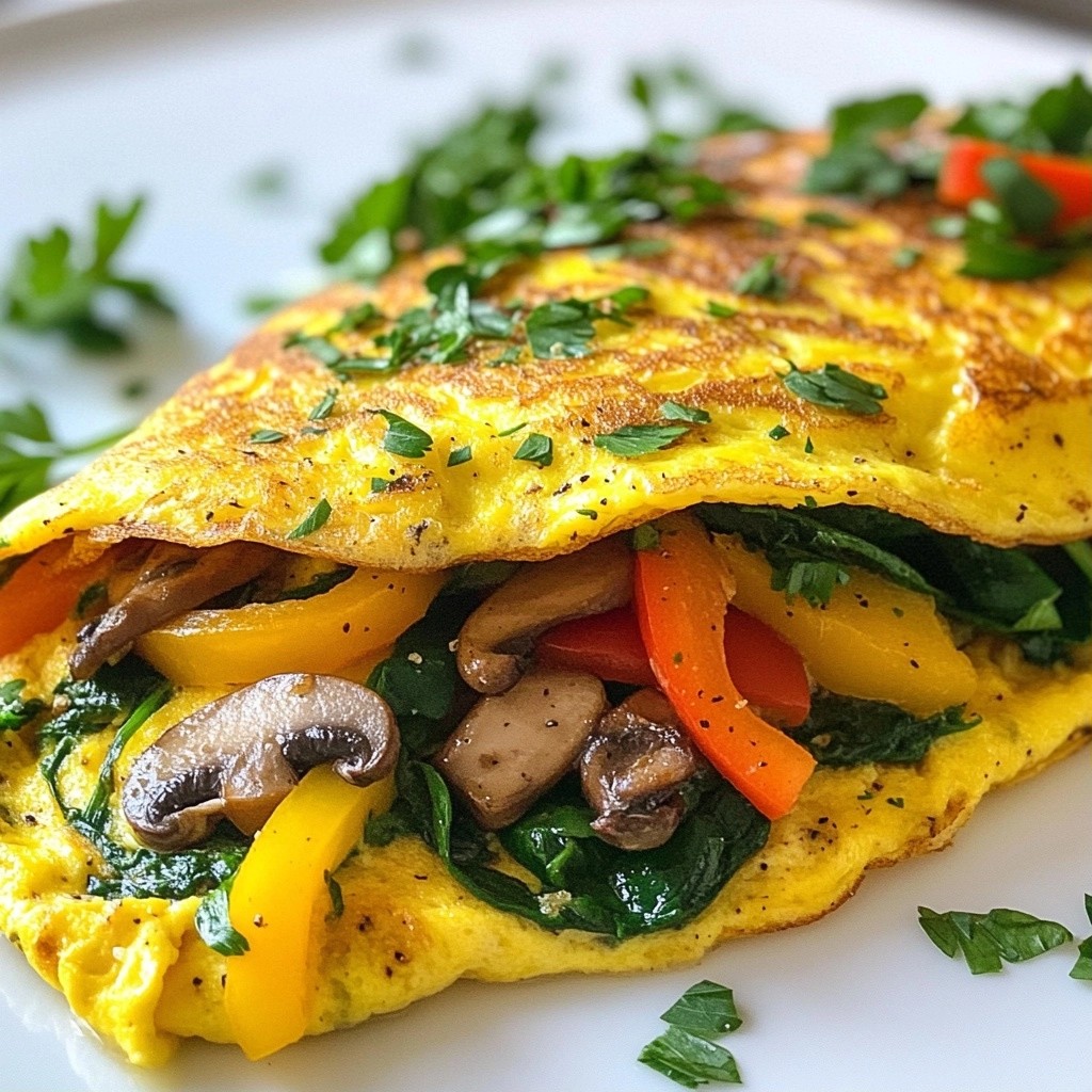 Earthy Simple Meals Mushroom Spinach Omelette Recipe