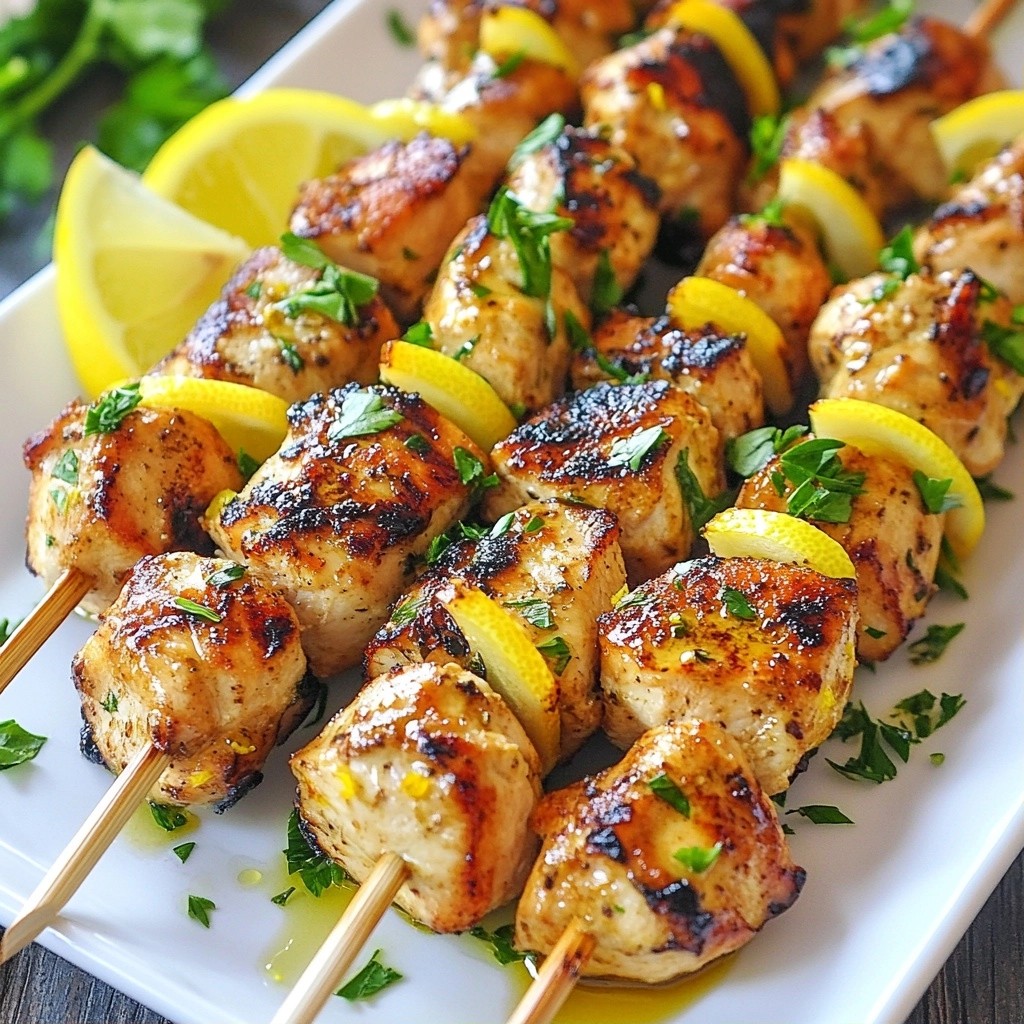 Tangy 15-Minute Meals Lemon Garlic Chicken Skewers